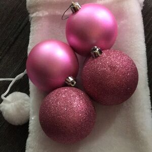 Set of Pink Christmas Ornaments